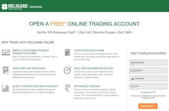 Religare Demat and Trading Account in India