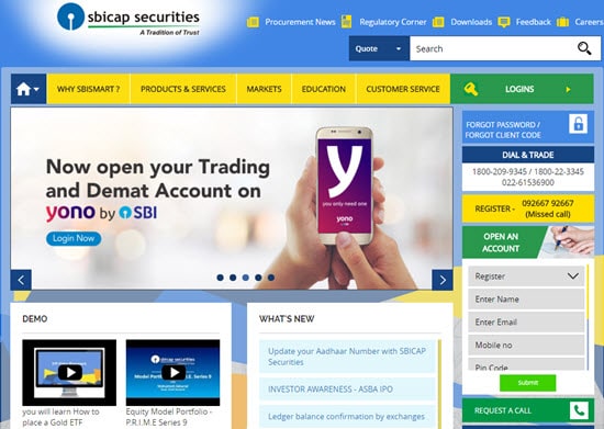 SBICap Demat and Trading Account in India